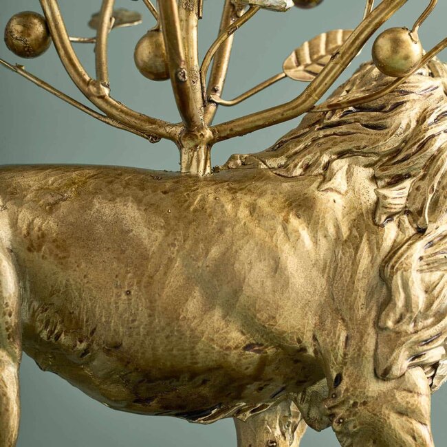 Werns Werner Voß - Kaarshouder - Kandelaar Leeuw - handgeschilderd