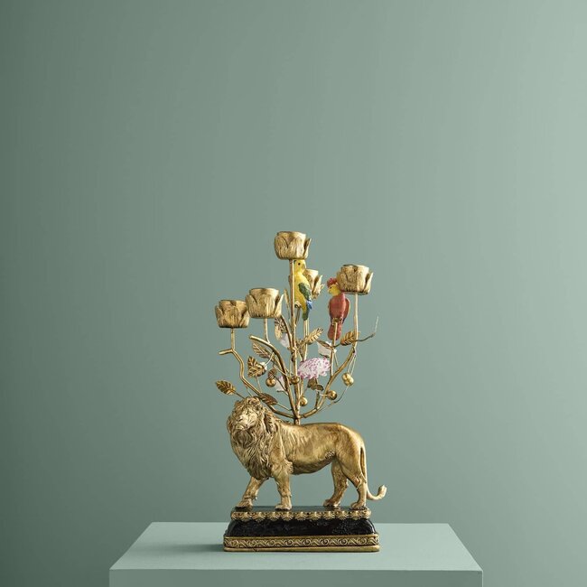 Werns Werner Voß - Porte-bougie Lion - peint à la main