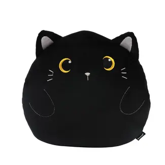 i-total Fluffy Cushion Black Cat - sitting