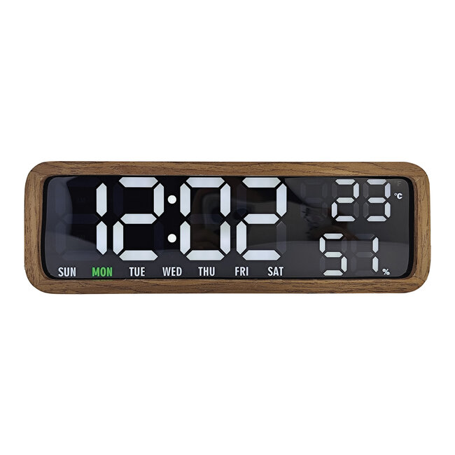 Karlsson - Alarm Clock Madera - dark wood - usb