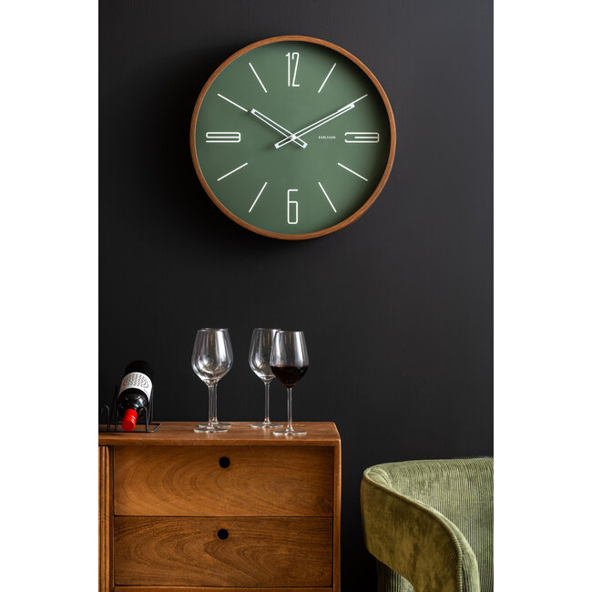 Karlsson - Wall Clock Marcado Large - jungle green