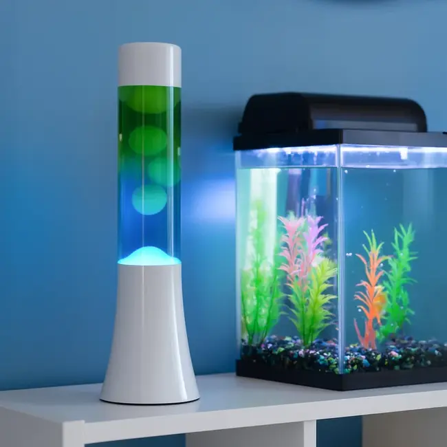 Fisura - Mini Lava Lamp - blue/green gradient, white base