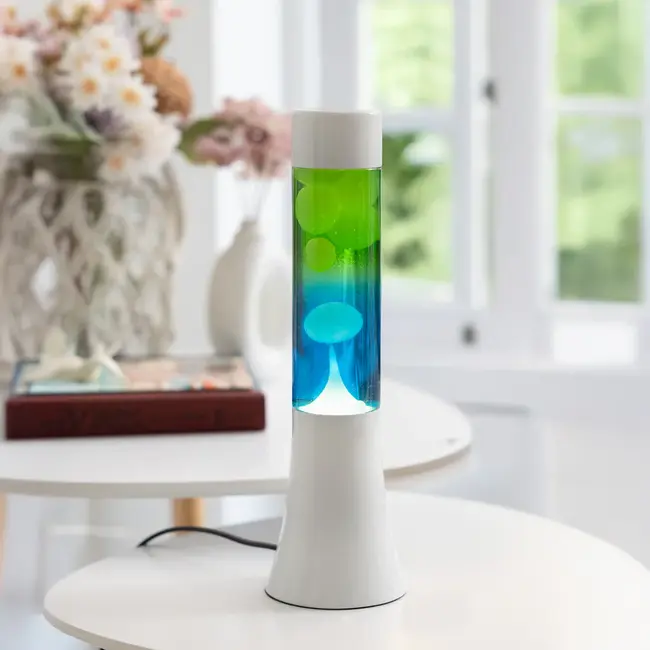 Fisura - Mini Lava Lamp - blue/green gradient, white base