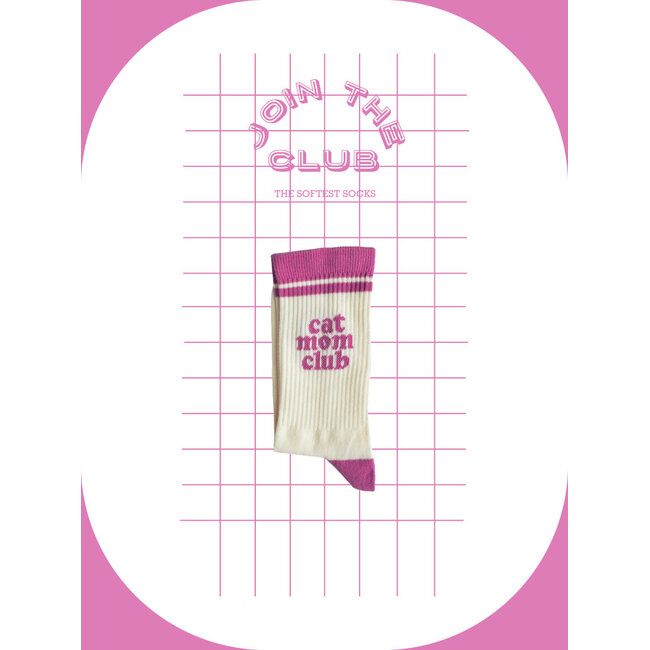 Join The Club Socks Cat Mom Club - pink