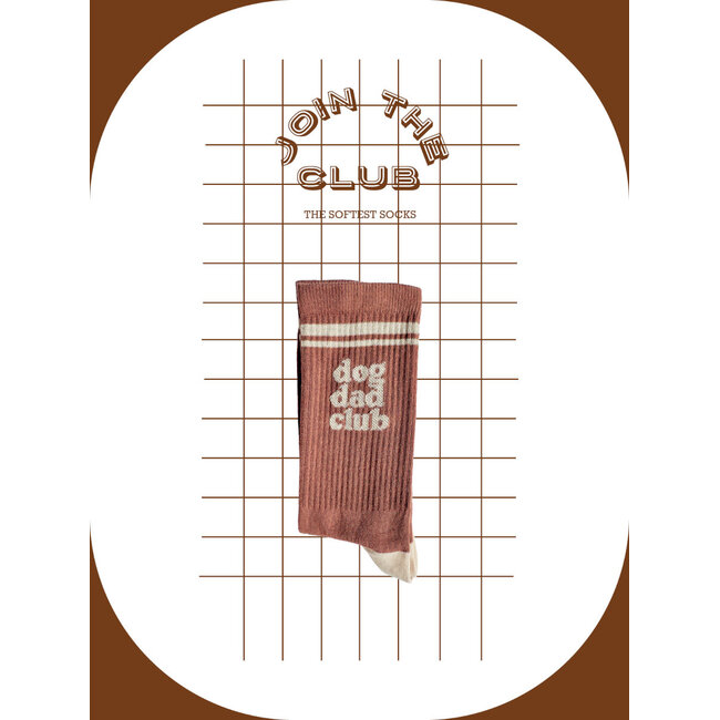 Join The Club - Chaussettes Dog Dad Club (let's cuddle) - brun