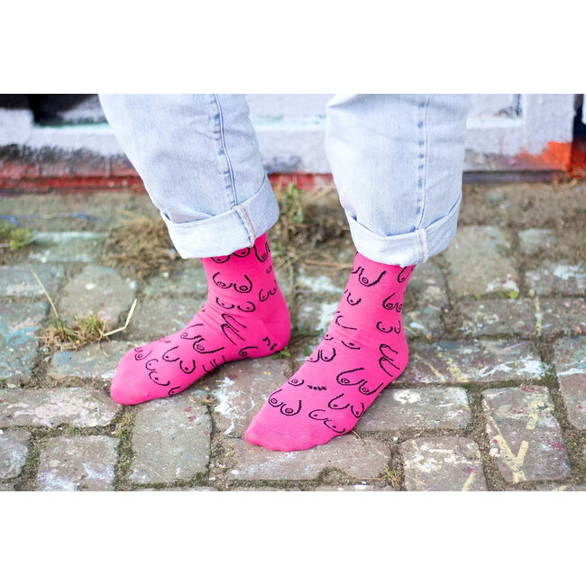 Eat Mielies - Socken Titties - Titten - fuchsia