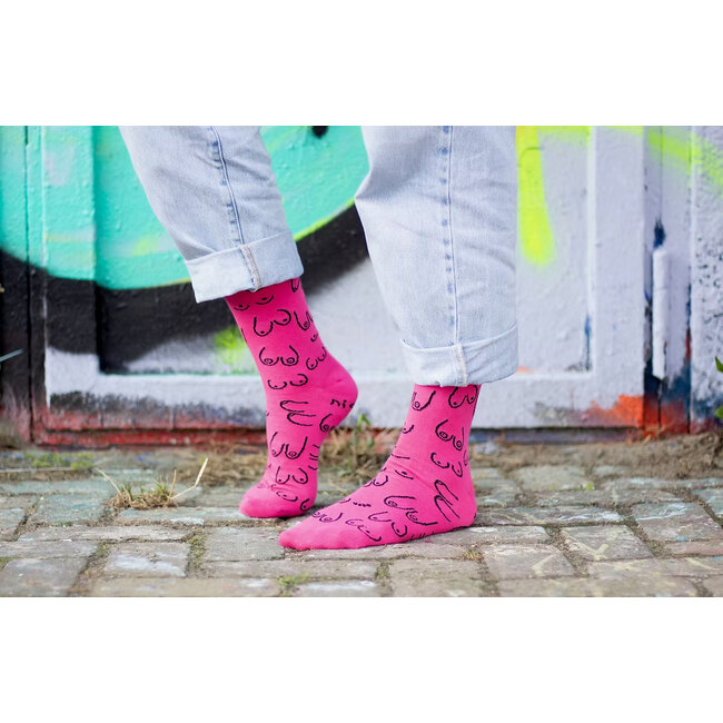 Eat Mielies - Sokken Titties - Tietjes - fuchsia