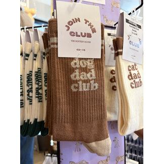 Join The Club Socks Dog Dad Club - brown