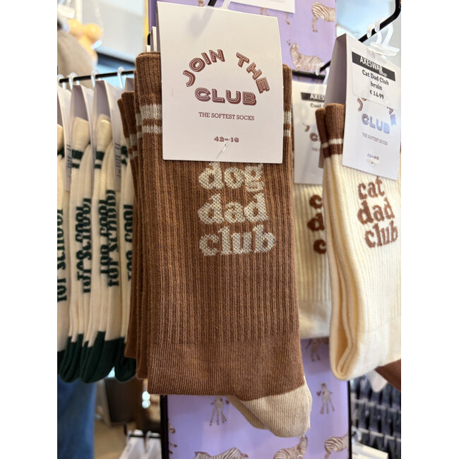 Join The Club Sokken Dog Dad Club - bruin - large