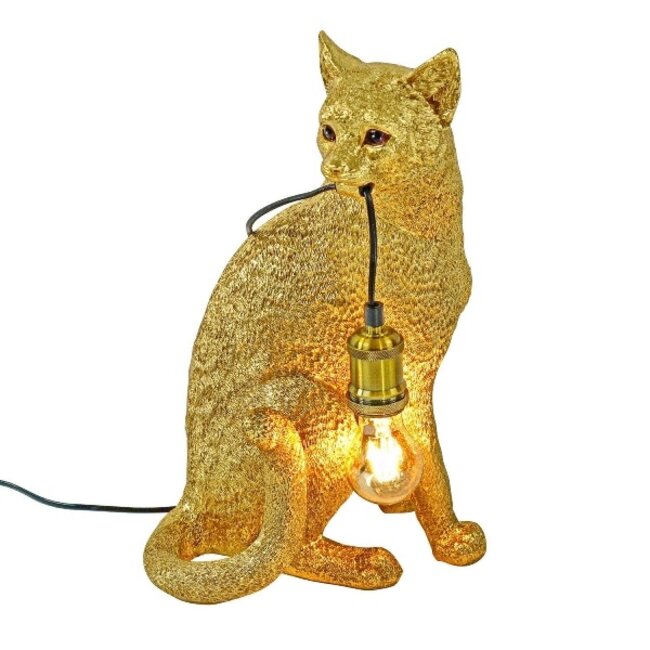 Werner Voß - Tischlampe - Tierlampe Katze Chouchou - gold