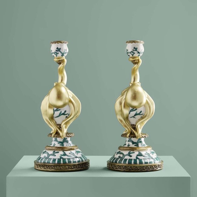 Werns Werner Voß - Candle Holder - Candlestick Otto Octopus - set of 2 - turquoise