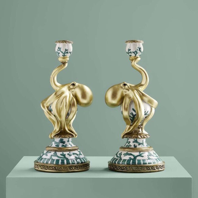 Werns Werner Voß – Kerzenhalter – Kerzenständer Otto Octopus – 2er-Set – Türkis