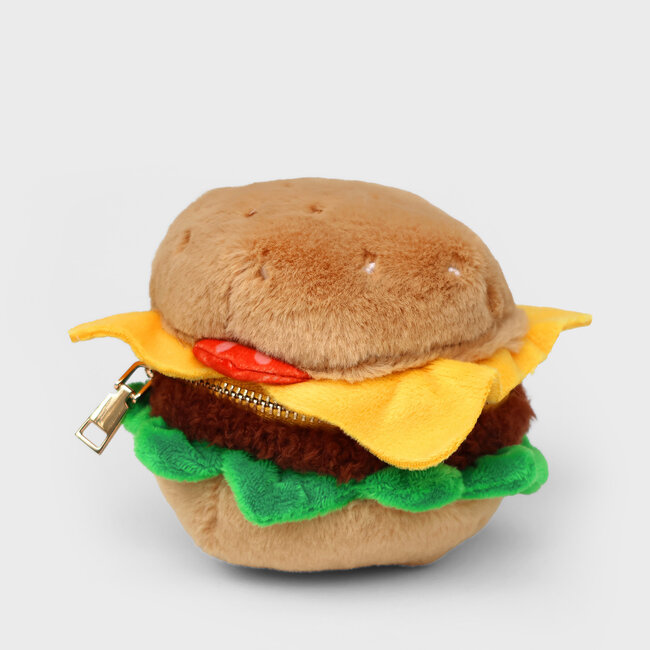 Suck UK - Pochette à Hamburger en Peluche avec fermeture éclair