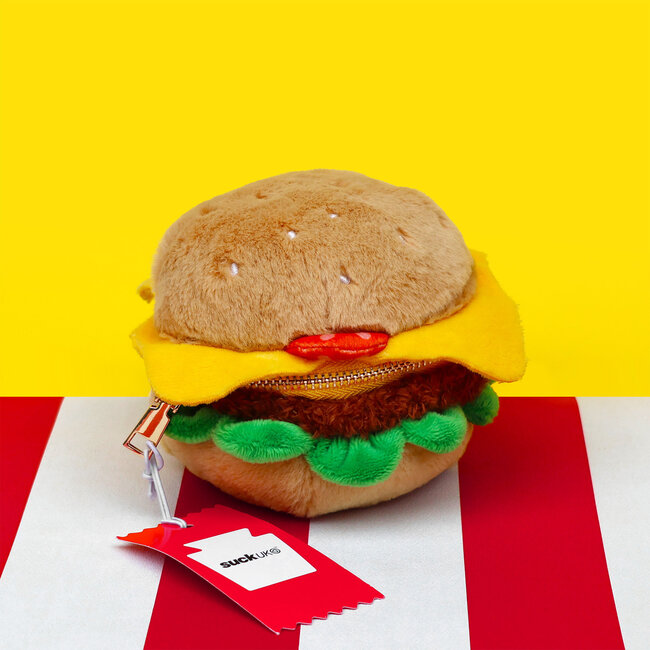 Suck UK - Pluche Hamburger-etui met Rits