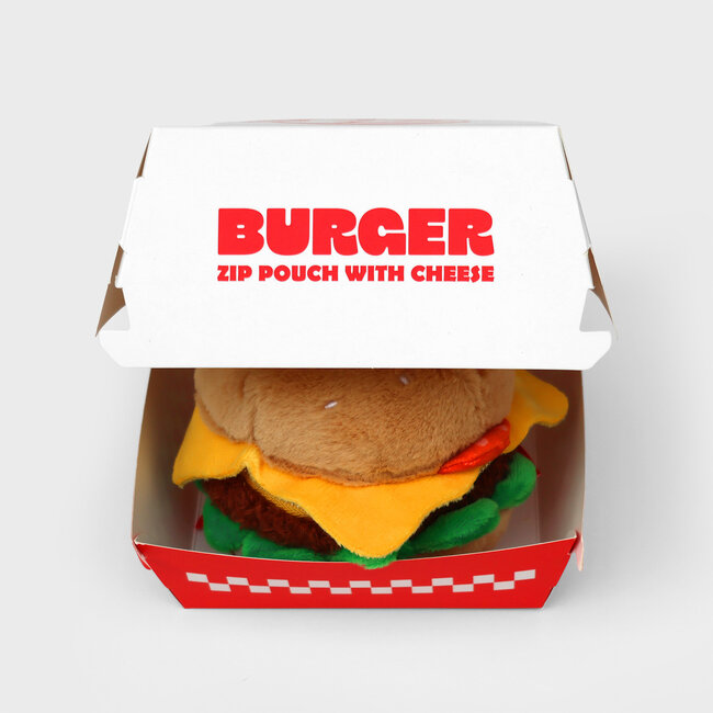 Suck UK – Plüsch-Hamburger-Etui mit Reißverschluss