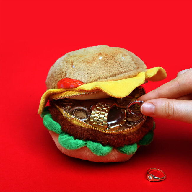 Suck UK - Pluche Hamburger-etui met Rits