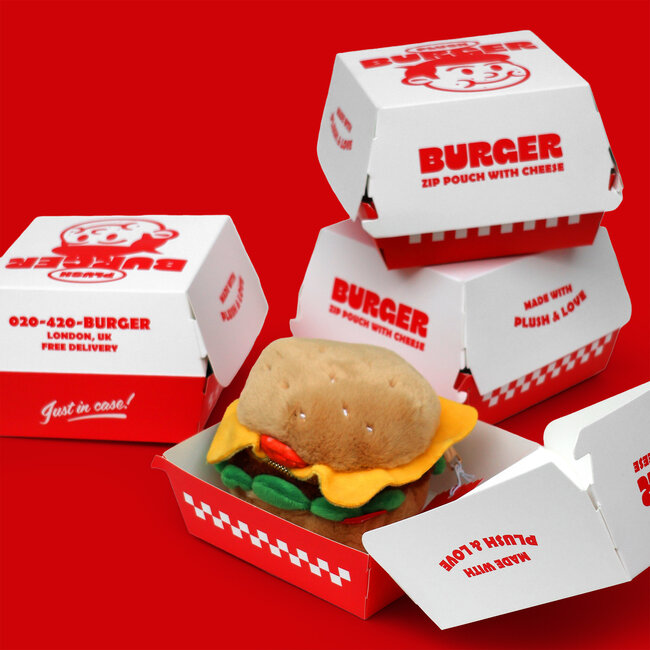 Suck UK - Plush Hamburger Pouch with Zipper