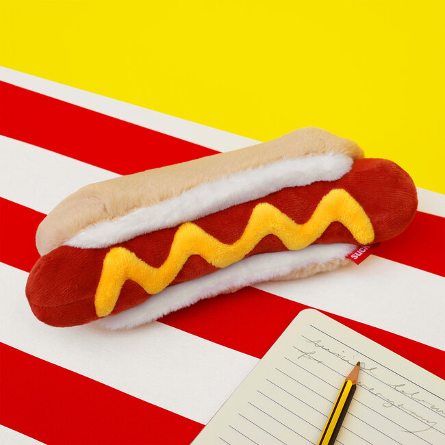 Suck UK - Pochette à Hot Dog en Peluche avec fermeture éclair