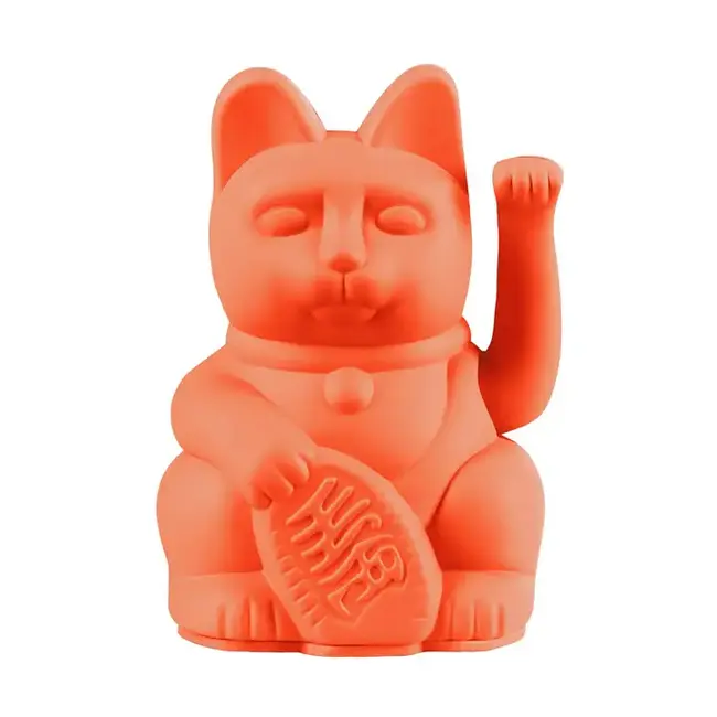 Donkey - Winkende Glückskatze Maneki-Neko Mini - neonorange