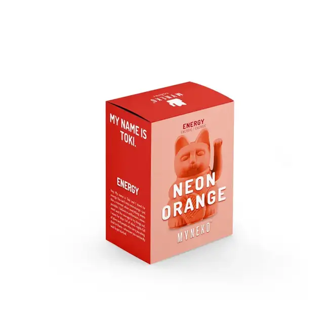Donkey - Chat Porte-Bonheur Maneki-Neko Mini - orange fluo