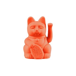 Donkey Waving Lucky Cat Mini - neon orange