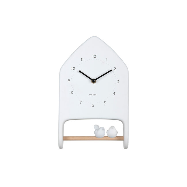 Karlsson - Wall Clock Love Birds - white