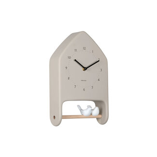 Karlsson Wall Clock Love Birds - warm grey