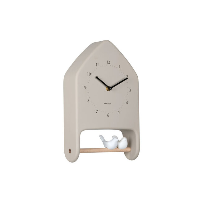 Karlsson Horloge Murale Love Birds - gris chaud