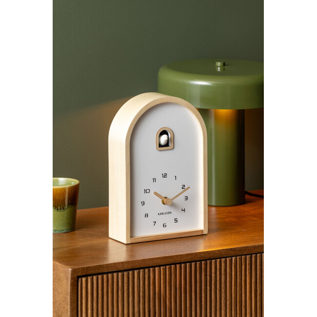 Karlsson - Wall/Table Clock Curva Cuckoo - light wood