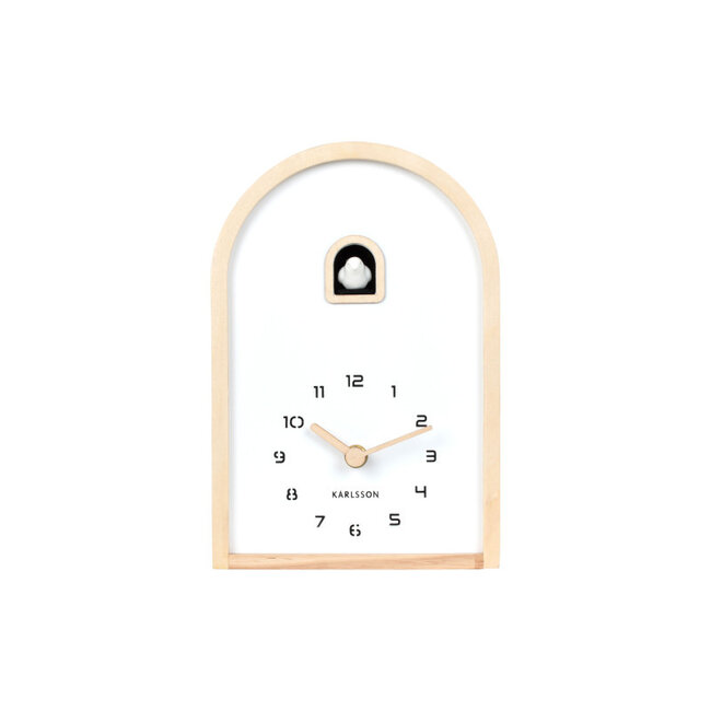 Karlsson - Horloge Murale/de Table Curva Cuckoo - bois clair