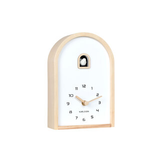Karlsson Wand-/Tischuhr Curva Cuckoo – helles Holz