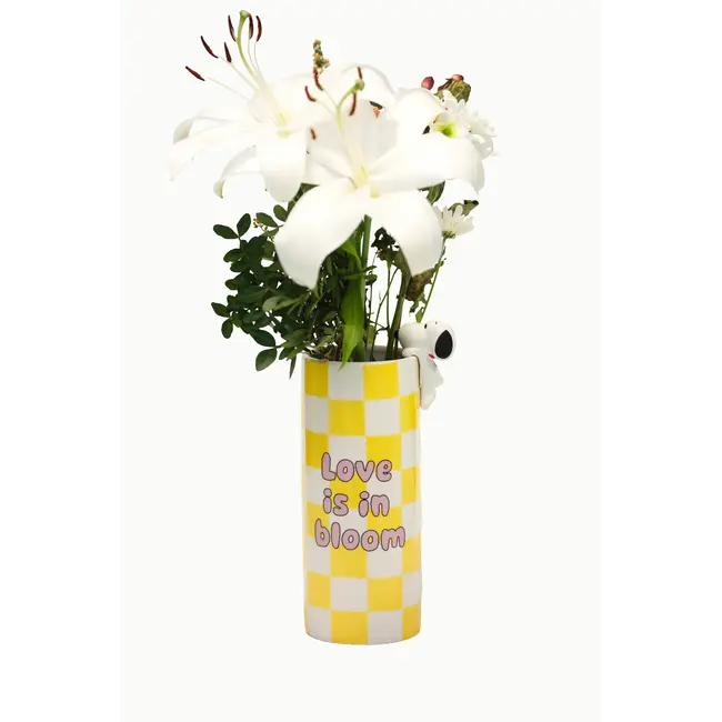 Blogo Design - Vase Snoopy Love Is In Bloom - yellow