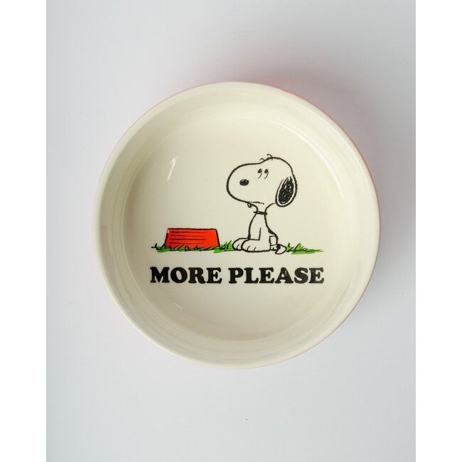 Blogo Design - Dog Bowl Snoopy More Please - red