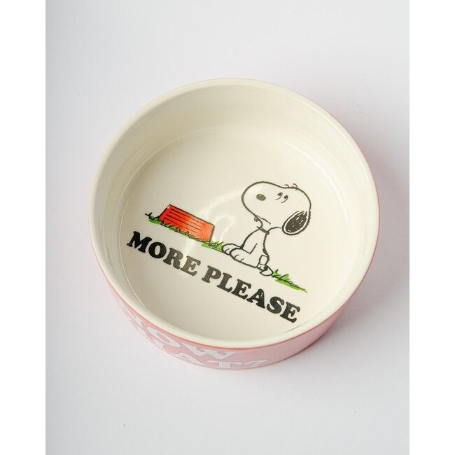 Blogo Design - Dog Bowl Snoopy More Please - red