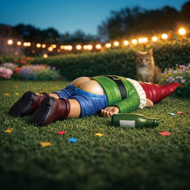 Mikamax - Sculpture Drunken Gnome Passed Out