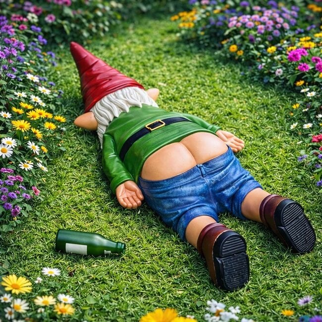Mikamax - Sculpture Drunken Gnome Passed Out