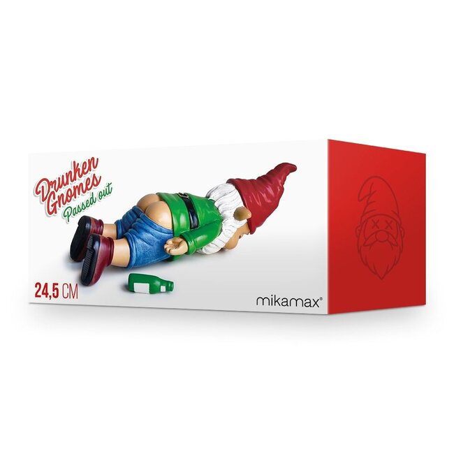 Mikamax - Sculptuur Dronken Kabouter - volledig uitgeteld