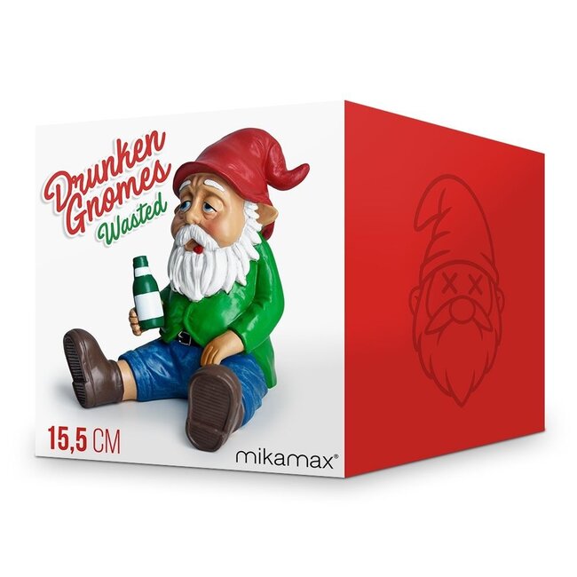 Mikamax – Skulptur Betrunkener Gnom - völlig betrunken