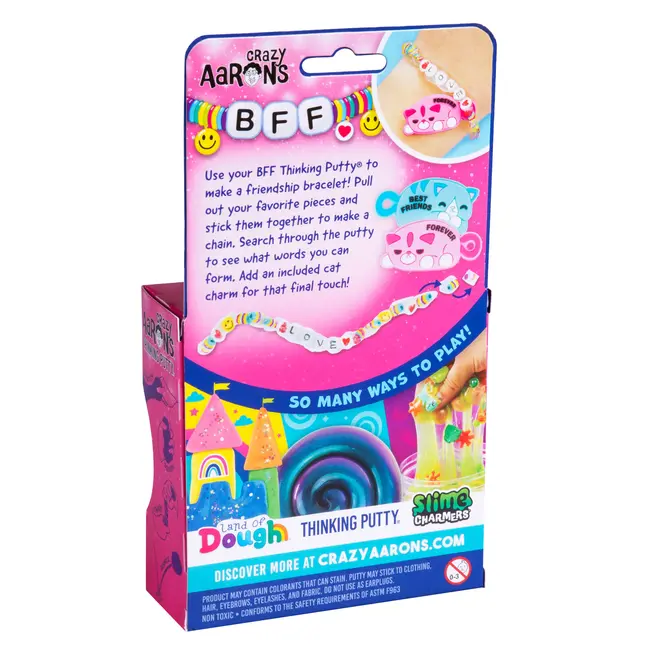Crazy Aaron's Thinking Putty BFF - transparent und schimmernd – Sensorische Silikon-Knete – Anti-Stress Feel Good Fidget