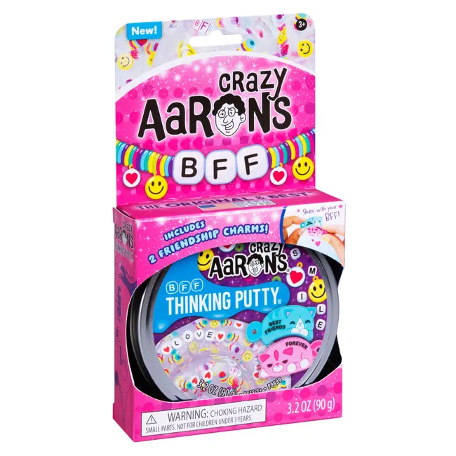 Crazy Aaron's Thinking Putty BFF - transparant en glinsterend - silicone zintuiglijke klei - anti-stress feel good fidget