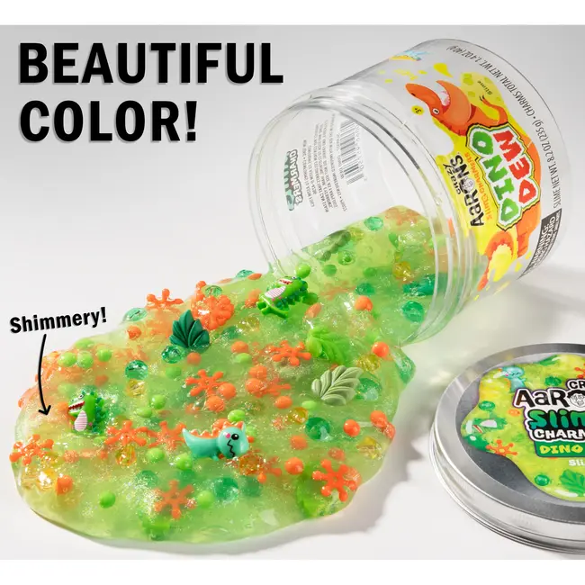 Crazy Aaron's Slime Dino Dew - pâte visqueuse - avec des figurines et des perles