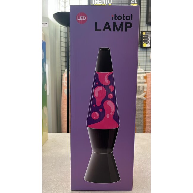 i-total - Lampe à lave LED Spaceship - noir - violet/rose