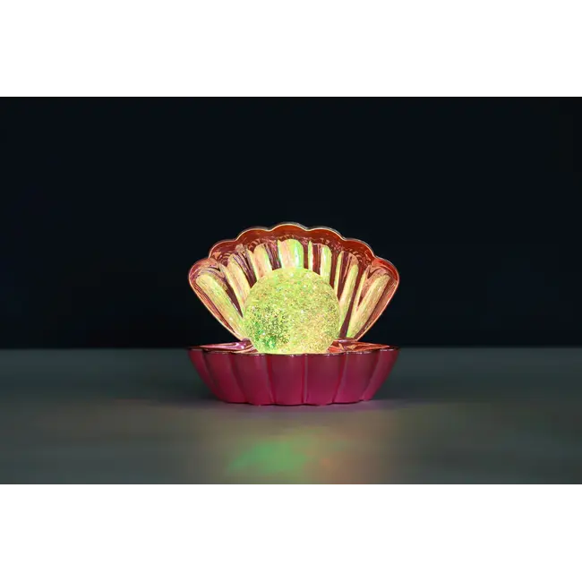 i-total - Glitter Schelp Lamp - parelmoerroze - colour changing