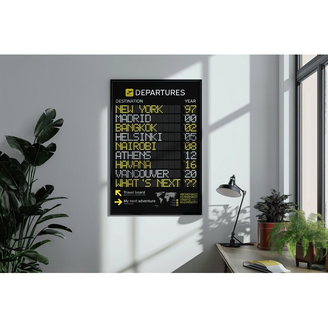 Smaail - Poster Departures Travel Board - Interactive Travel Poster (50 x 70 cm)