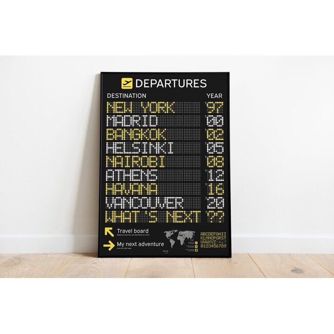 Smaail - Poster Departures Travel Board - Interactive Travel Poster (50 x 70 cm)