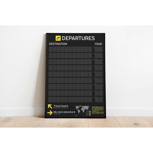 Smaail - Poster Departures Travel Board - Interactieve Reisposter (50 x 70 cm)