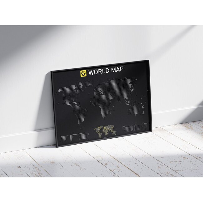 Smaail - Affiche World Map - Carte du Monde 50 x70 cm - interactif avec des autocollants