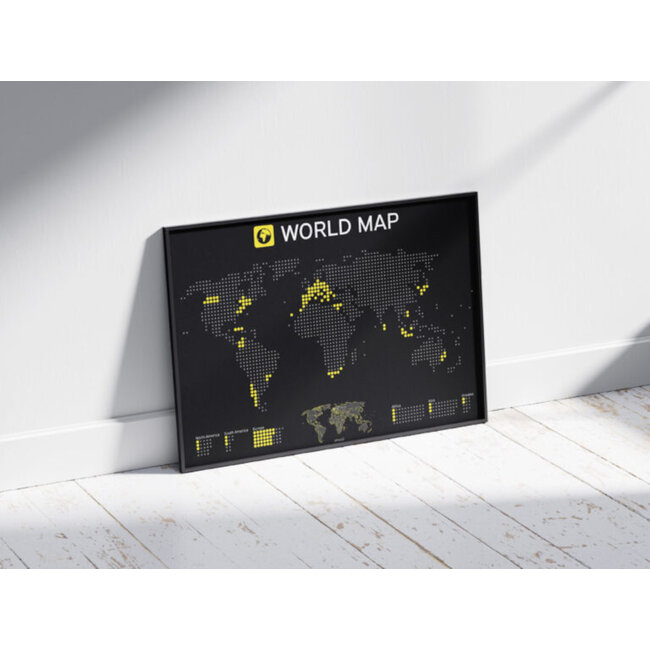 Smaail - Affiche World Map - Carte du Monde 50 x70 cm - interactif avec des autocollants