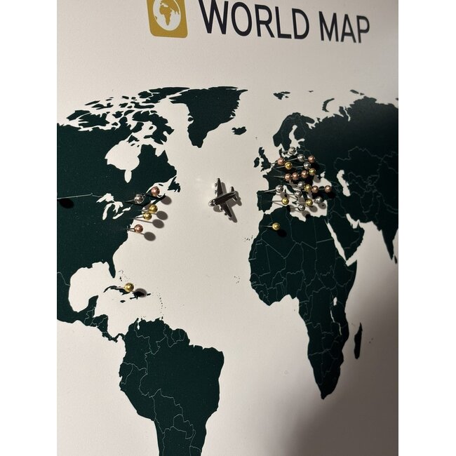 Smaail - Poster Pin World Map 50x40 cm - interactive with pinheads