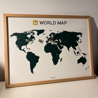 Smaail Poster Pin World Map 50x40 cm
